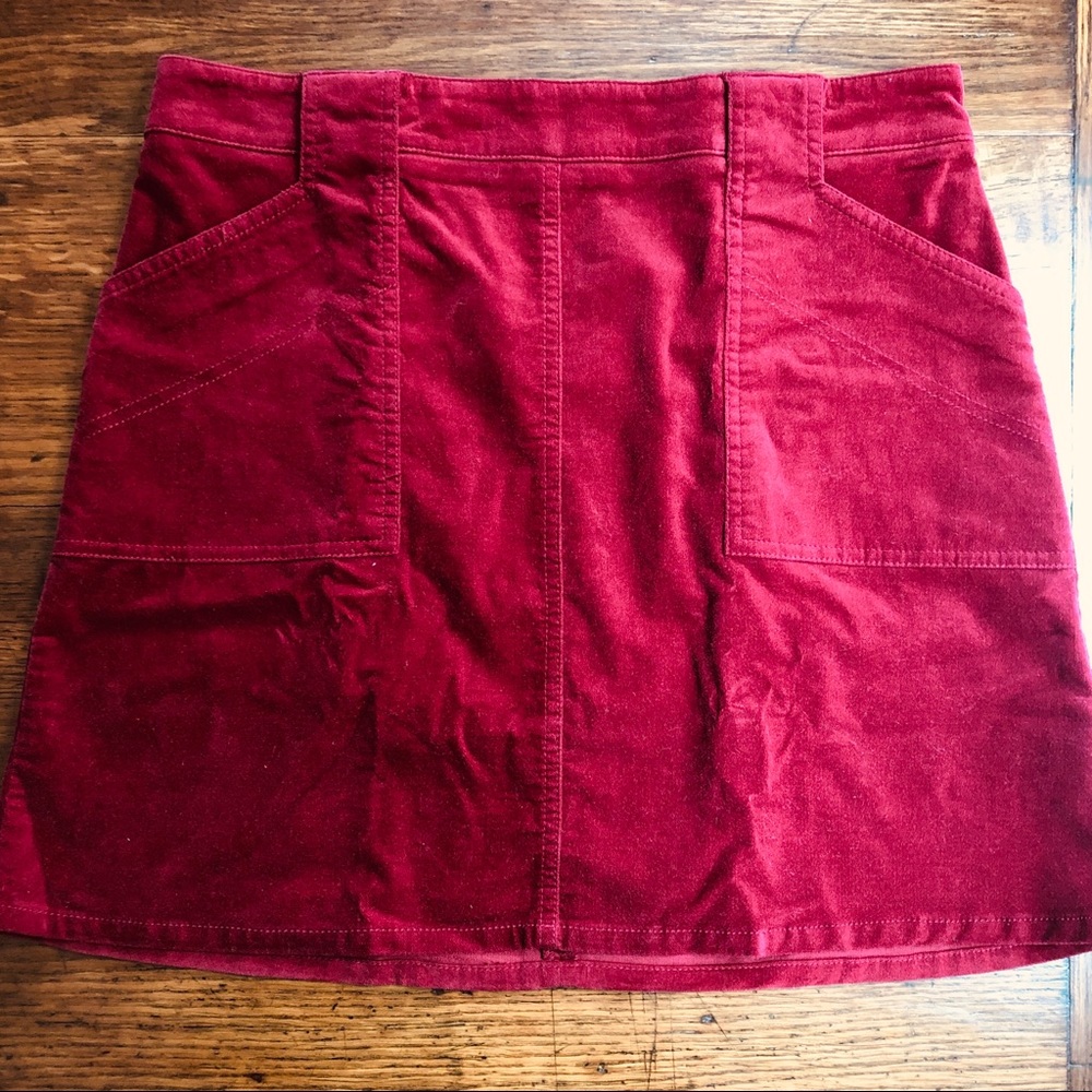 Burgundy Corduroy Skirt